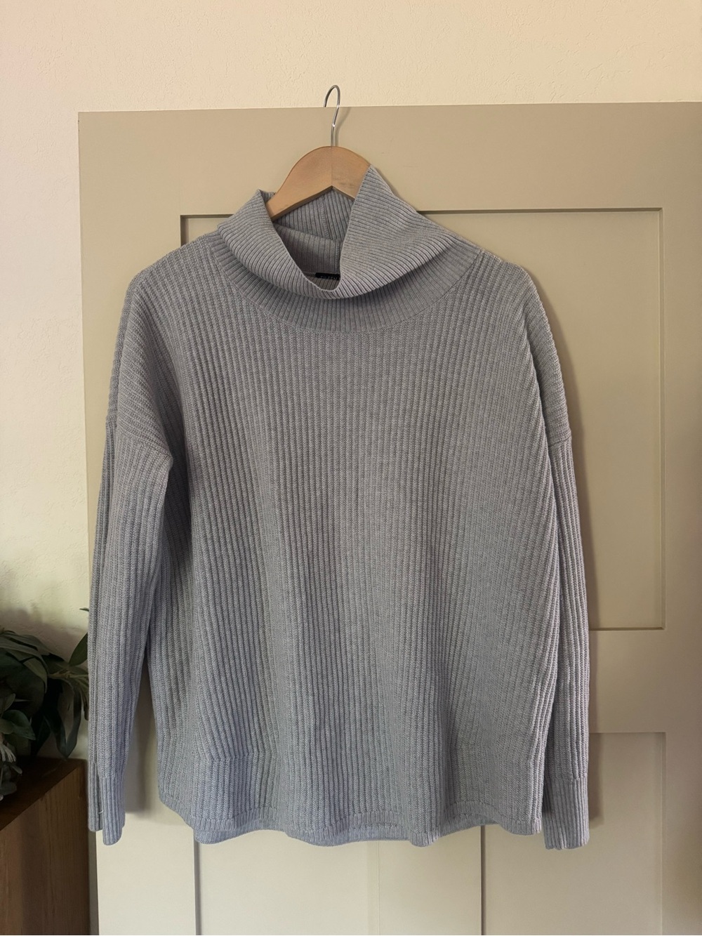 Eileen Fisher S Oversized 100% Extra Fine Merino Wool Cowl Neck Sweater